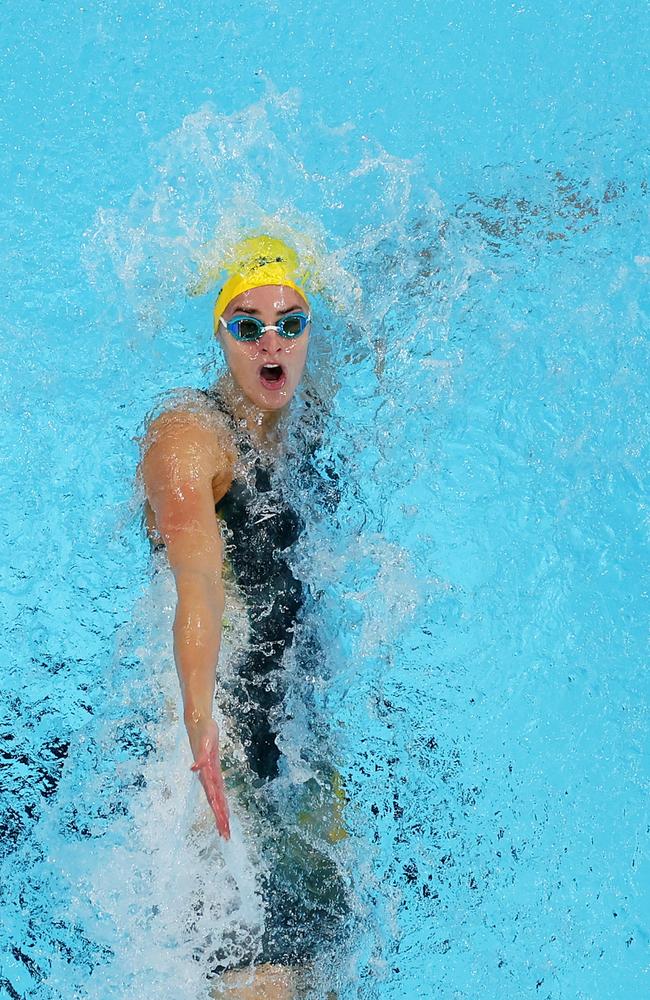 Kaylee McKeown surged ahead on the final lap to claim gold. Picture: Getty Images