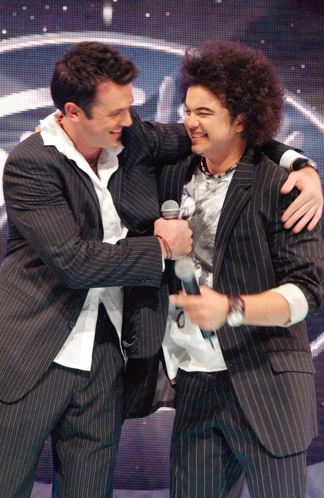 Guy Sebastian wins Australian Idol in 2003. With runner-up Shannon Noll.