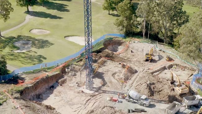 Construction photo of the progress at Fairway Carindale.