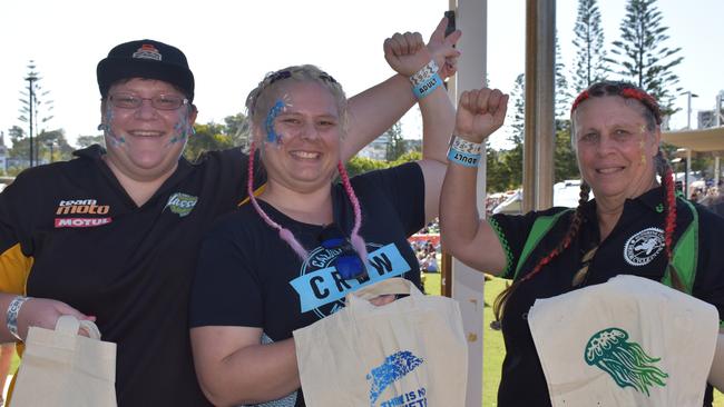 Alisha Bell, Cassandra Bell and Carol Bell at day 3 of the 2023 Caloundra Music Festival. Photo: Elizabeth Neil