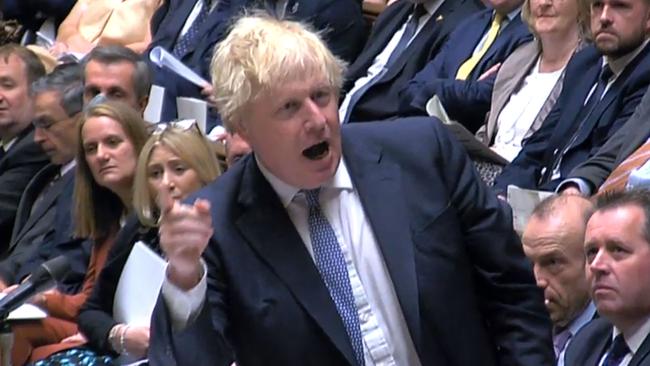 Boris Johnson during question time in May last year when he was still prime minister. Picture: AFP