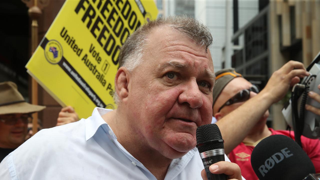 Craig Kelly, who has been vocal about his anti-vaccination beliefs, was at a protest supporting Novak Djokovic. Picture: David Swift