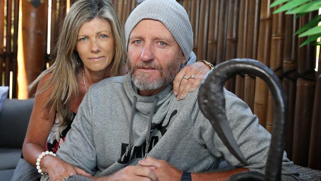 Former Essendon and Geelong ruckman John Barnes and wife Rowena. Picture: Michael Klein