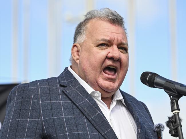 CANBERRA, AUSTRALIA, NewsWire Photos. FEBRUARY 6, 2024: Former Member of the Australian House of Representatives, Craig Kelly attends The National Rally Against Reckless Renewables at Parliament House in Canberra. Picture: NCA NewsWire / Martin Ollman