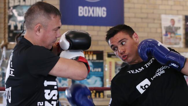 Kostya Tszyu wants Tim to create his own destiny as a boxer. Picture: David Swift