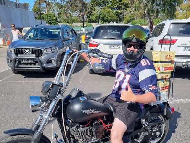 Kody Thomas Perry-Woolfrey, 29, of Halekulani, was convicted of mid-range drink-driving after crashing his Harley Davidson after several beers at the Tamworth Music Festival and going for a ride around the block with no pants on. Picture: Instagram