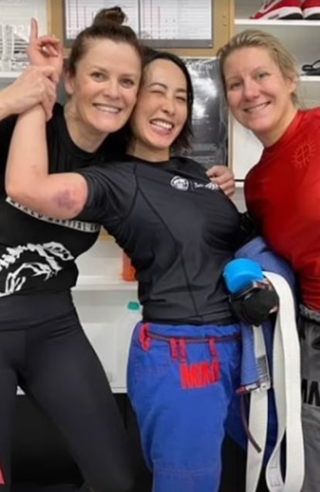 Leong found reason to smile despite her injuries. Picture: Instagram