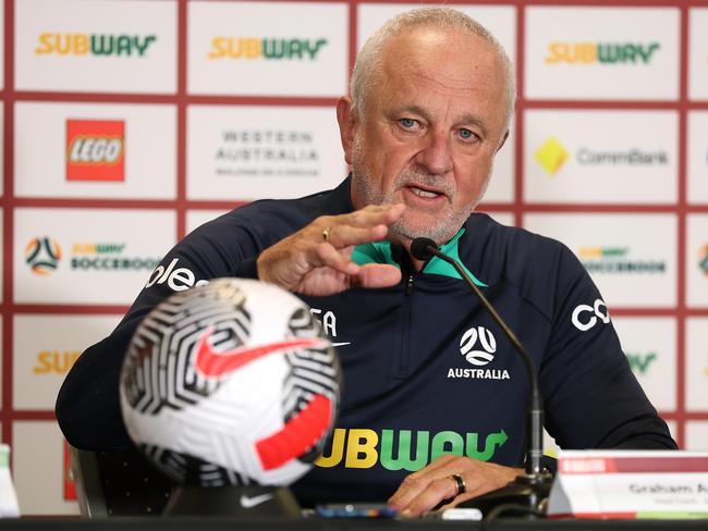 Socceroos coach Graham Arnold is pleased with the progress of Nestory Irankunda. Picture: Paul Kane/Getty Images