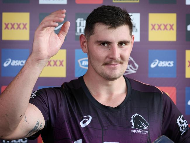 Fletcher Baker, Brisbane Broncos training, Red Hill. Picture: Liam Kidston