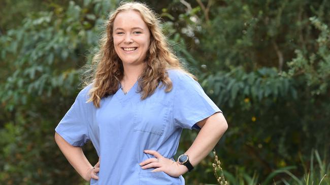 Lizzie Elliott is a third-year nurse about to do join the health system to bolster healthworker numbers and fight COVID19 Picture: Josie Hayden