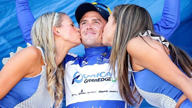 Simon Gerrans after winning stage one of the Tour Down Under. Picture: SARAH REED