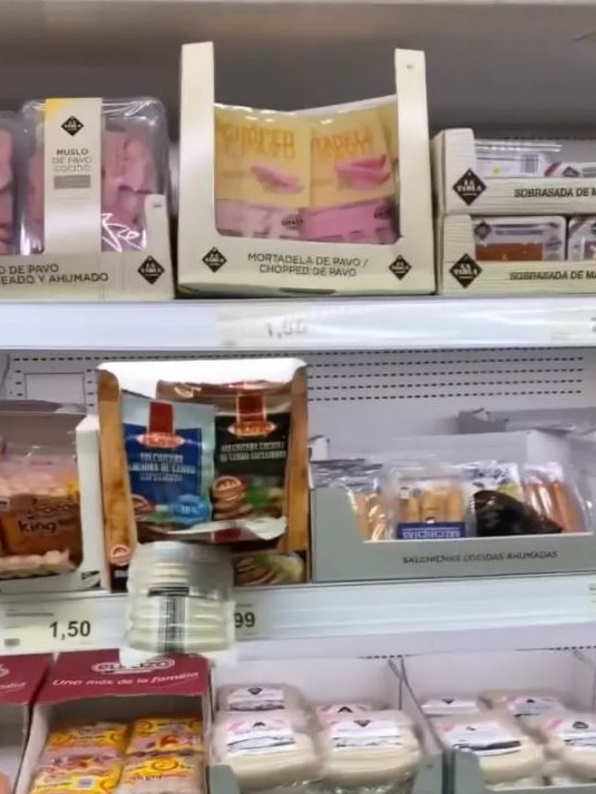 The worn undies were left on top of some hot dogs in the fridge aisle. Picture: Instagram/chloejadelopez