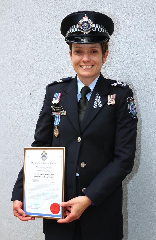 Police officer Senior Constable Susan Forte was honoured with the Domestic and Family Violence Prevention Award. She is the wife of slain Toowoomba police officer Brett Forte. Picture: Liam Kidston