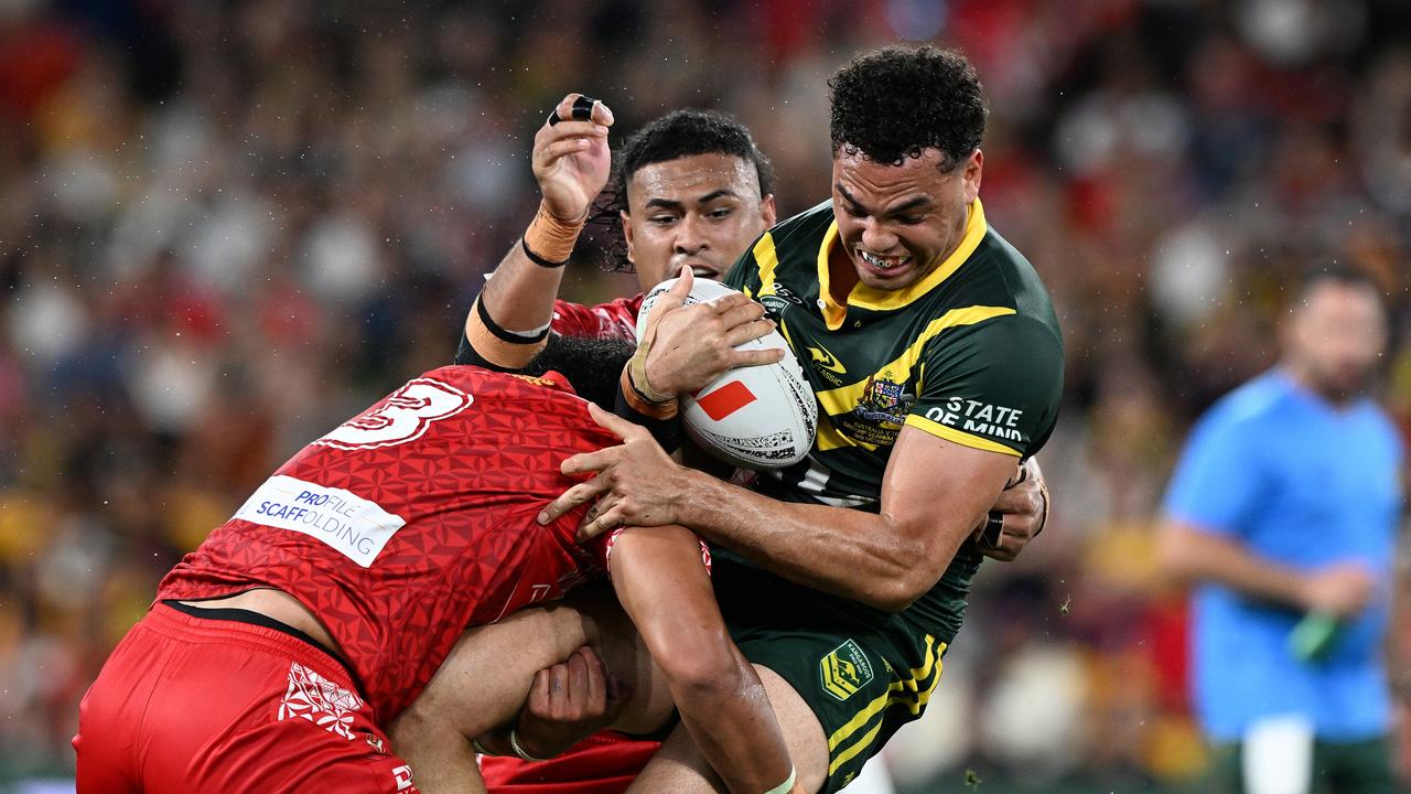 Tonga brought its trademark physicality to the game. (Photo by Bradley Kanaris/Getty Images)