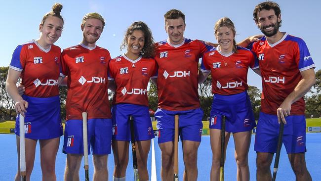 International recruits Anna Crowley, Charl Ulrich, Marjolein Ceulen, Fraser Heigh, Brittany Wang and Jethro Eustice will aim to lift the Adelaide Fire after just one win across mens and women‘s competitions in 2022. Picture: Roy VanDerVegt