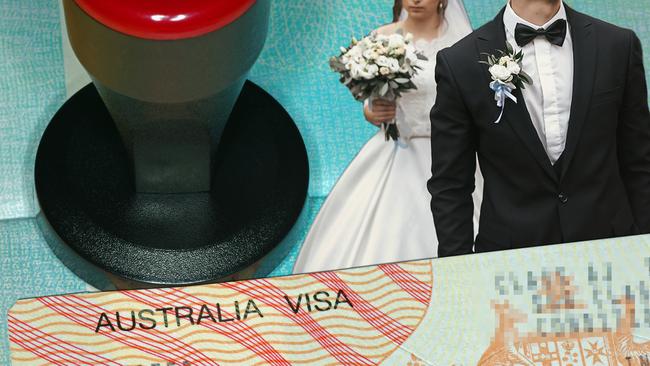 The number of foreign fraudsters trying get partner visas to Australia has more than doubled in just two years. Digitally altered image