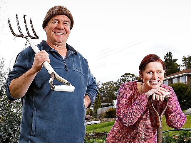 West Moonah Community House garden coordinator Stuart Gath, left, and West Moonah Community House manager Mel Knuckey. The house is one of eight around Tas to get share of $100,000 to set up food co-op. pic Sam Rosewarne