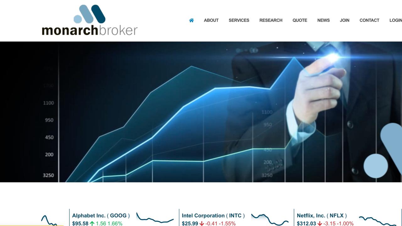 A screen grab of the Monarch Brokers website: Picture: https://monarch-broker.com/