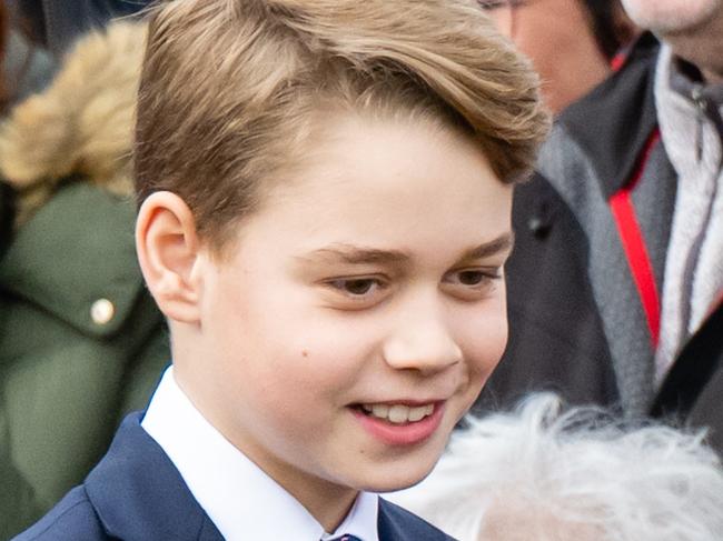 SANDRINGHAM, NORFOLK - DECEMBER 25: Prince George of Wales attends the Christmas Morning Service at Sandringham Church on December 25, 2023 in Sandringham, Norfolk. (Photo by Samir Hussein/WireImage)