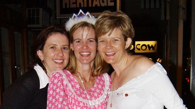 Penny Lingard, Julie Cameron and Cathleen Edgar on Flinders Street East Pic Bryan Lynch AD516049