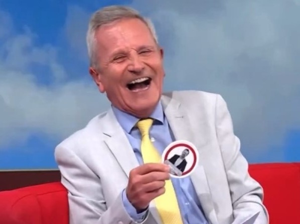 Peter was left red-faced and giggling after accidentally reading out the raunchy note. Picture: BBC