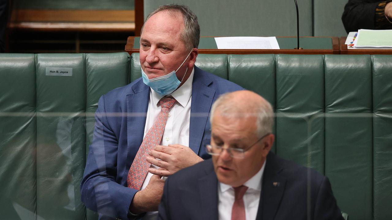 Prime Minister Scott Morrison and Barnaby Joyce secured a deal for the Coalition Government to commit to net zero emissions by 2050. Picture: NCA NewsWire / Gary Ramage