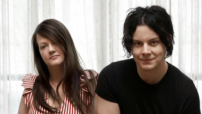 Drummer Meg White with singer and ex-husband Jack from the band The White Stripes.