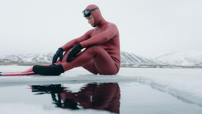 Ant Williams prepares to enter the frigid Arctic waters in Iceland in an attempt to break a world record.