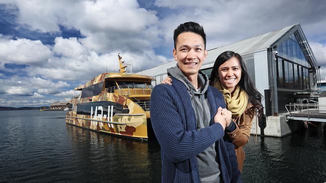 Ken Nguyen and Lisa Phan visited Tasmania from Los Angeles last year. Picture: Luke Bowden