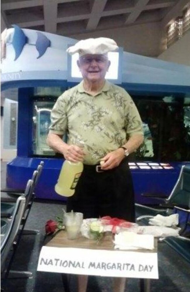 Father of the year right here. I shall hereby demand that anyone who picks me up from the airport greets me with a margarita stand. Picture: Reddit