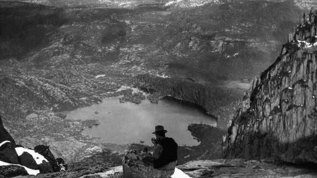 Gustav Weindorfer overlooking Lake Rodway. Picture: Courtesy QVMAG.