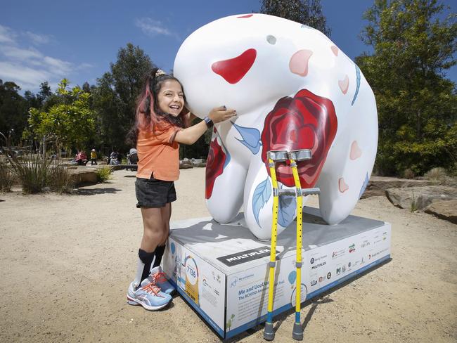 UooUoo Sculpture reveal next to the RCH. Feature a sculpture called TammyÃs Donor by artist Justine Millsom. RCH patient Hasti Momeni 13 loves the UooUoo positioned at the Royal Park Nature Play Ground.               Picture: David Caird