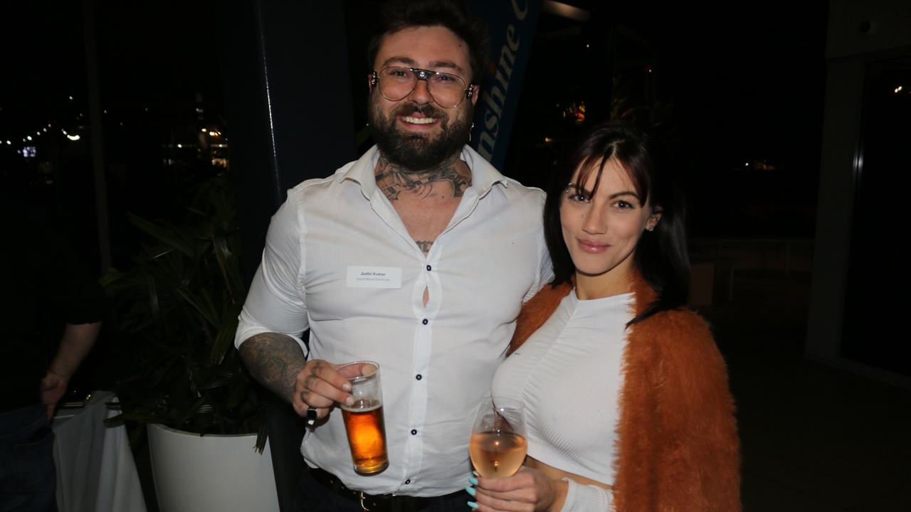 Justin and Danika Kutner at the launch party for the Sunshine Coast Daily's new weekly paper. Picture: Tom Threadingham