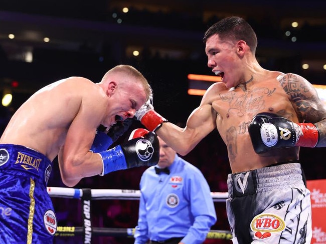 Wilson was in a firefight with Oscar Valdez last year. Picture: Getty Images