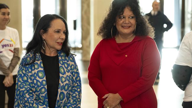 The Minister for Indigenous Australians Linda Burney and Senator Malarndirri McCarthy. Picture: NCA NewsWire / Martin Ollman