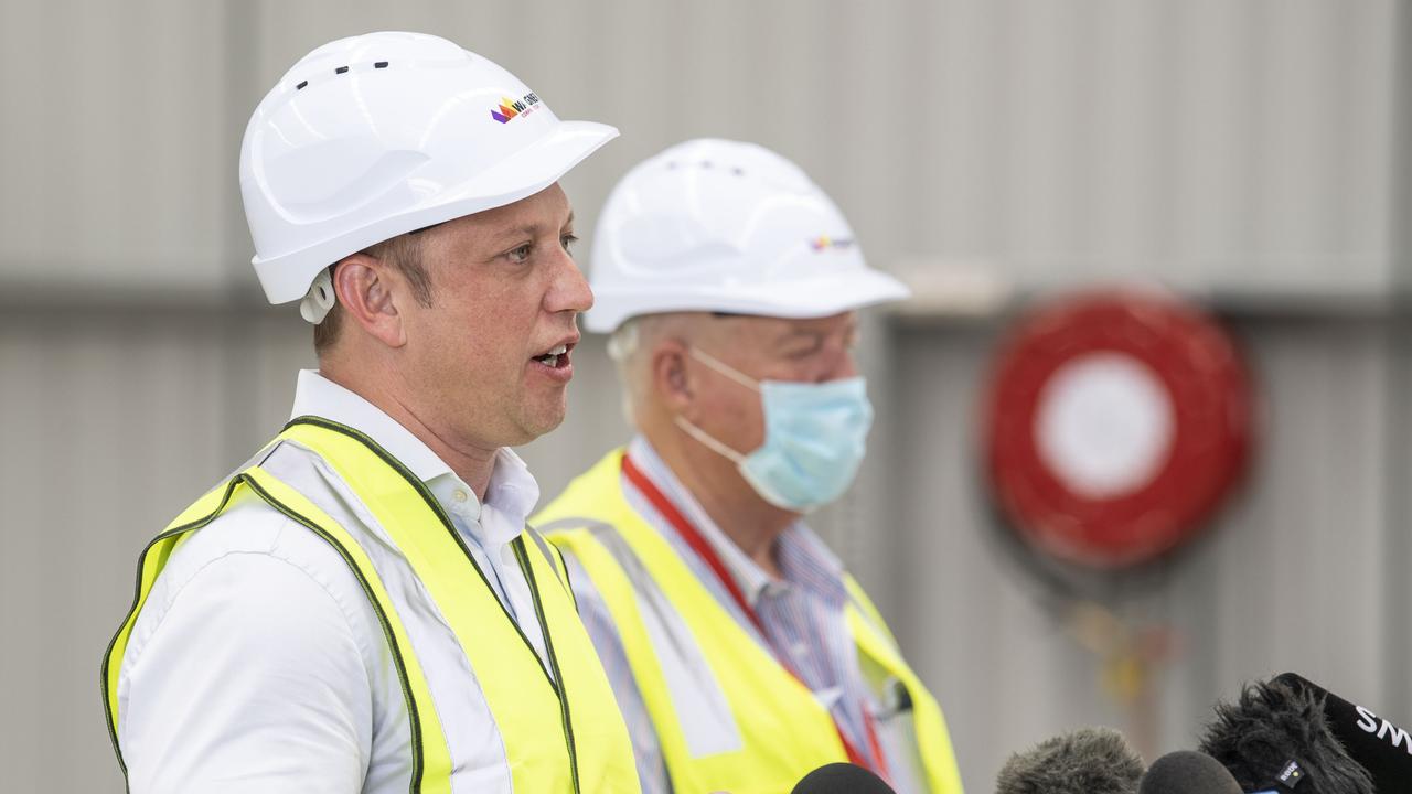 Deputy Premier Steven Miles at the Wellcamp quarantine centre. Picture: Nev Madsen.