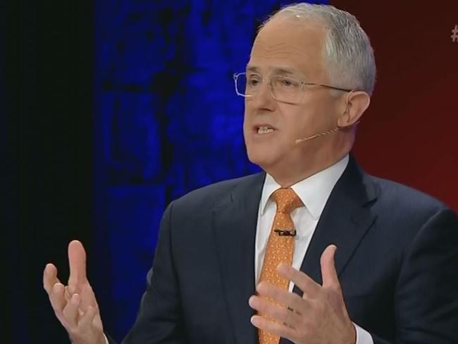 Malcolm Turnbull submits to a national grilling on Q&amp;A. Picture: ABC