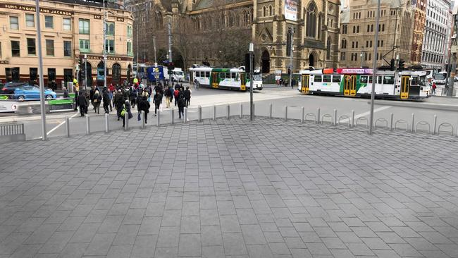 How the new Flinders Street Station forecourt will look. Picture: SUPPLIED