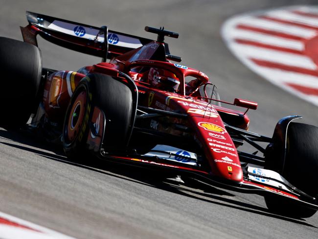 AUSTIN, TEXAS - OCTOBER 20: Charles Leclerc of Monaco driving the (16) Ferrari SF-24 on track during the F1 Grand Prix of United States at Circuit of The Americas on October 20, 2024 in Austin, Texas.   Chris Graythen/Getty Images/AFP (Photo by Chris Graythen / GETTY IMAGES NORTH AMERICA / Getty Images via AFP)