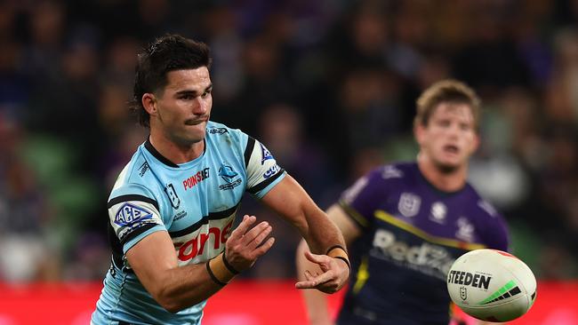 Daniel Atkinson of the Sharks in action. Picture: Graham Denholm/Getty Images.