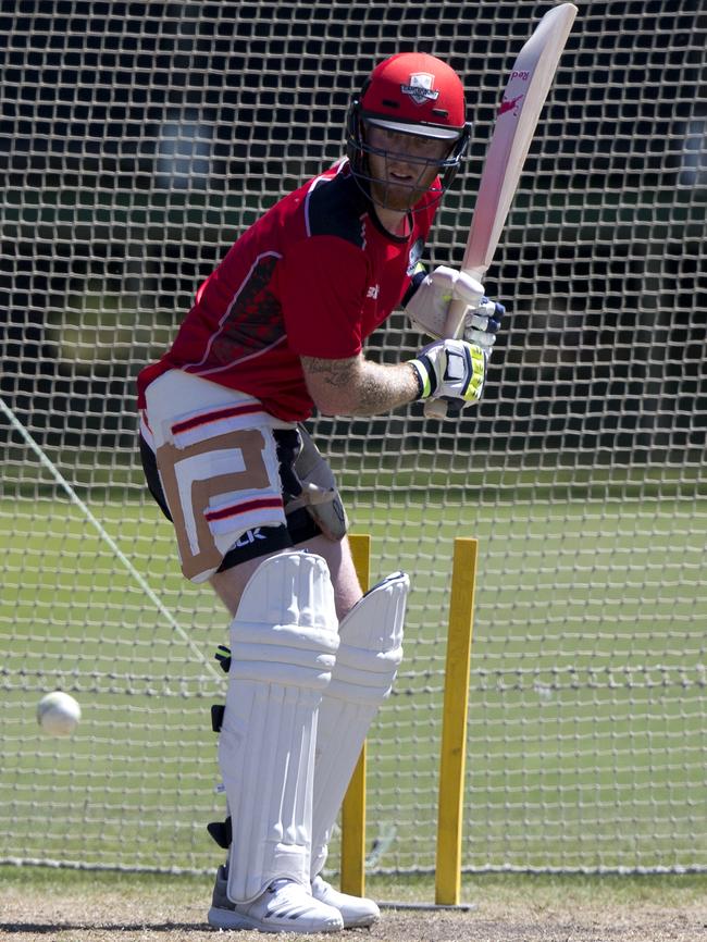 Ben Stokes bats at Canterbury training.