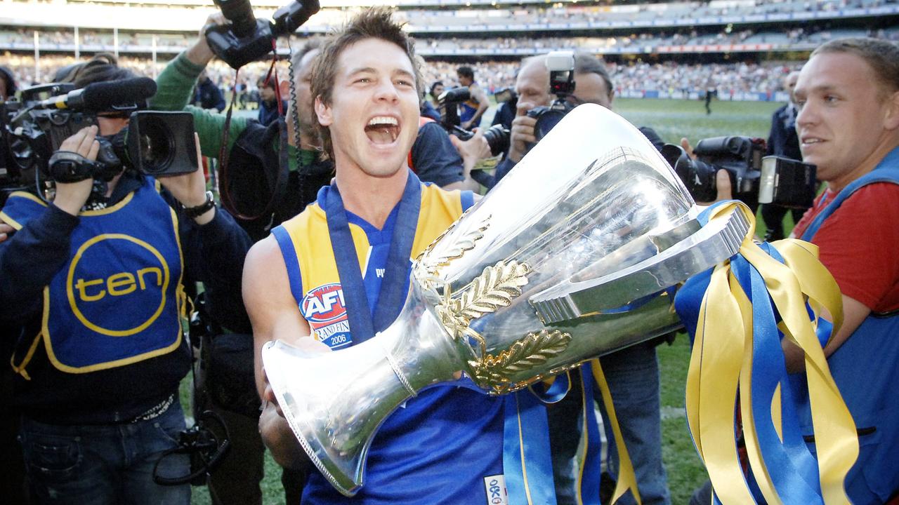 Ben Cousins with the Eagles’ 2006 premiership cup.