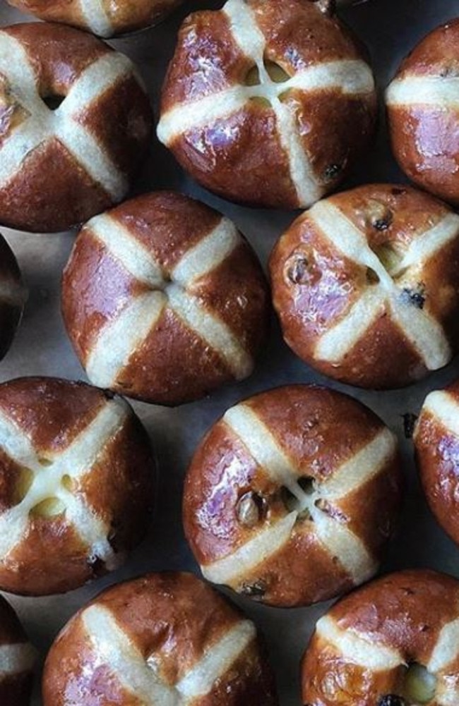 Hot Cross Bombs at Bam Bam Bakehouse. Picture: Instagram/@bambam_bakehouse