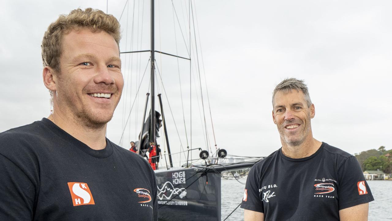 INNER WEST COURIER. Nick Meyer and Scott Salter are part of Scallywag supermaxi crew. Photographed today 11th December 2019 at Birkenhead Marina.  (AAP/Image Matthew Vasilescu)