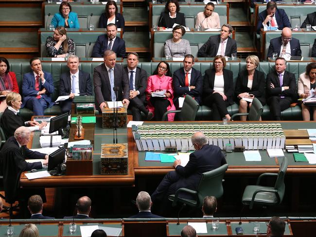 Opposition Leader Anthony Albanese  during Question Time in the House of Representatives Chamber, at Parliament House in Canberra. Picture Kym Smith