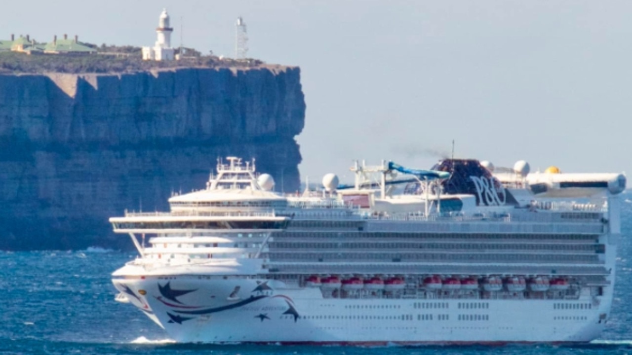 A P and O Cruise ship anchored in Jervis Bay due to strong winds in July. Picture: Maree Clout/Facebook