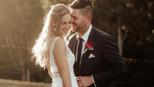 Jemma and Daniel Langley were married in April — 29 years after they met at birth. Picture: Shot from the Heart Photography