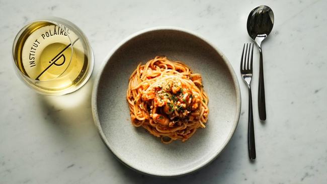 Spanner Crab pasta, Institut Polaire restaurant Hobart Tasmaniacredit:  Institut Polaireescape31 january 2021kendall hillhobart