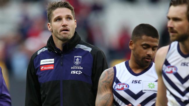 Fremantle need Jesse Hogan to get his body right. Picture: Michael Klein