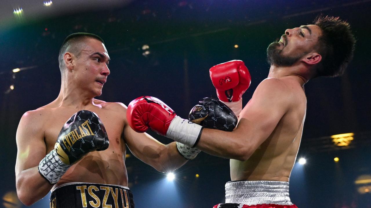 Tim Tszyu beat Carlos Ocampo with a first round knockout in his first world title defence. Picture: No Limit Boxing